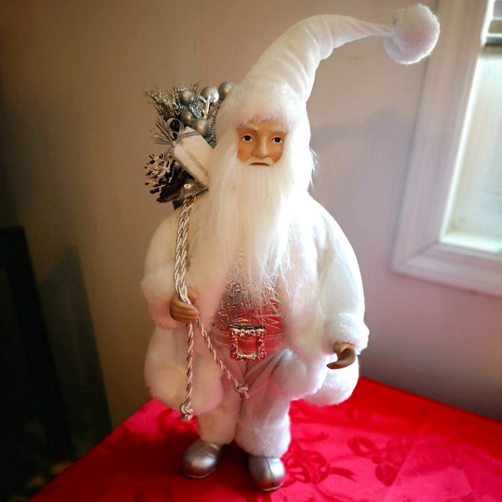 Vintage Lifelike All-White Porcelain Santa